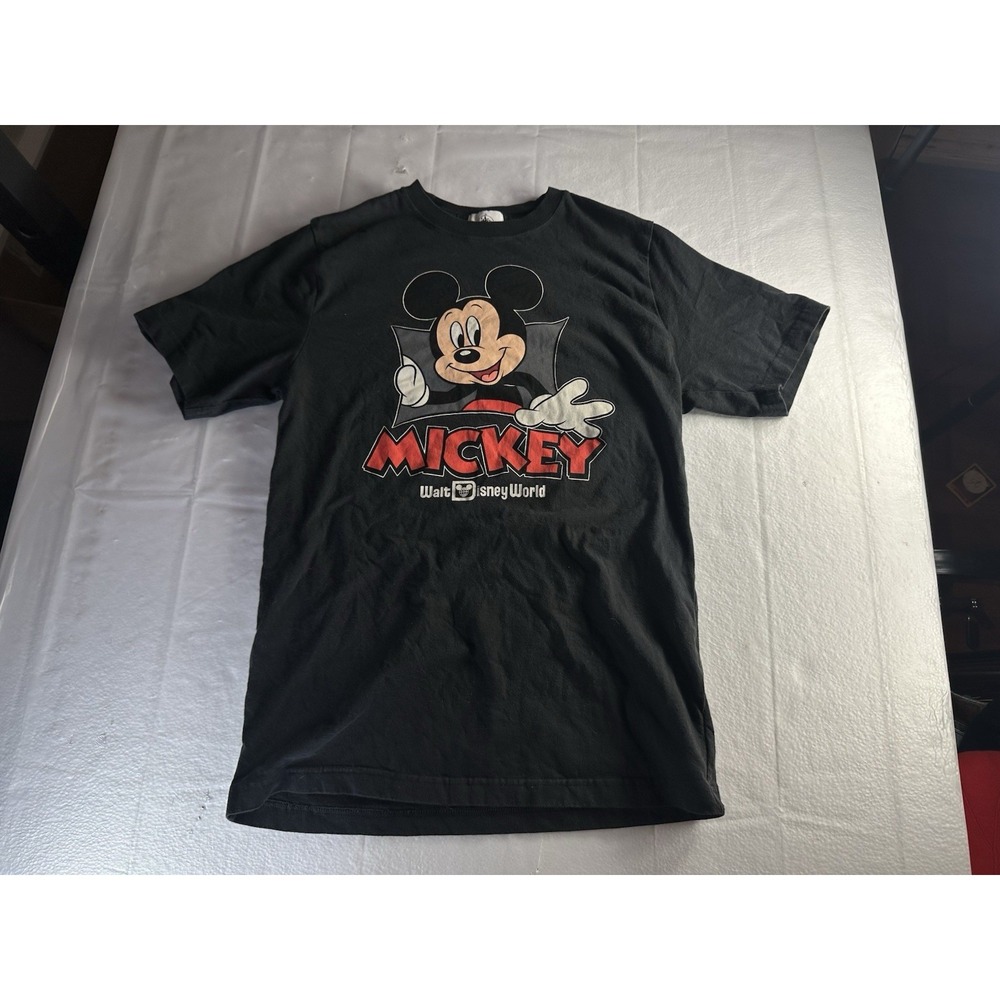 Disney Mickey Mouse Walt Disney World Graphic T Shirt Black Adult Large Retro